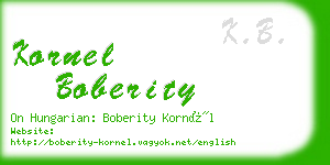 kornel boberity business card